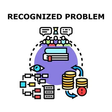 Recognizing problem idea detecting business financial risk Stock Illustration