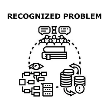 Recognizing problem idea detecting business financial risk Stock Illustration
