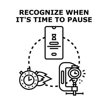 Recognizing time for pause in work and life 스톡 일러스트