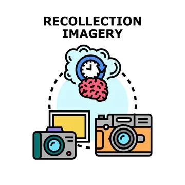 Recollection imagery concept creating memory and past experiences Stock Illustration