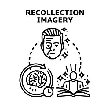 Recollection imagery concept representing memory process イラスト素材