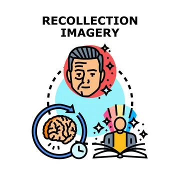 Recollection imagery concept representing memory process Stock Illustration