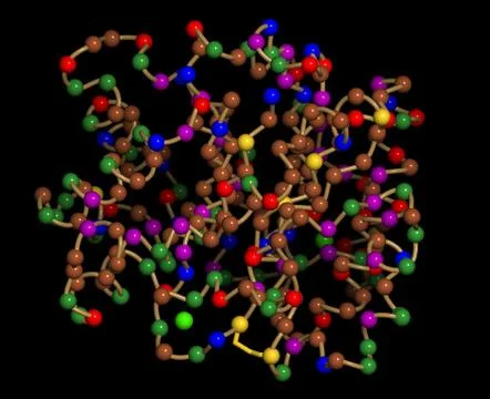 Recombinant dnase i dna cutting enzyme (dornase alfa), chemical structure. us Stock Illustration