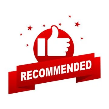 Recommend icon with thumbs up. Vector illustration. Stock Illustration