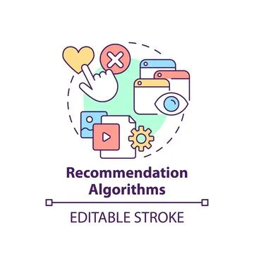 Recommendation algorithms concept icon Stock Illustration
