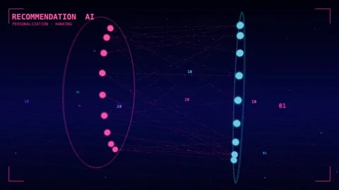 Recommendation engine bipartite matching network Stock Footage 340000344