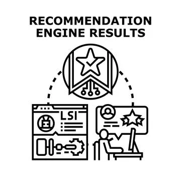 Recommendation engine results generating personalized user experience Stock Illustration