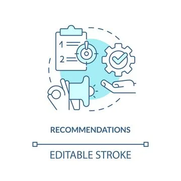 Recommendations turquoise concept icon Stock Illustration