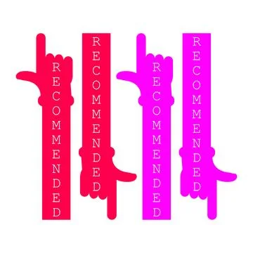 Recommended. Arrow hand,  pointer to the up and to the down. Stock Illustration