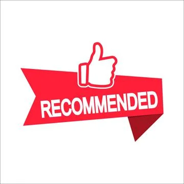 Recommended banners with thumb up. Vector. Stock Illustration