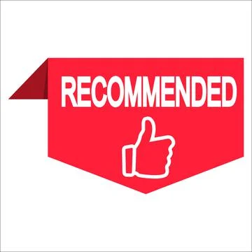 Recommended banners with thumb up. Vector. Stock Illustration