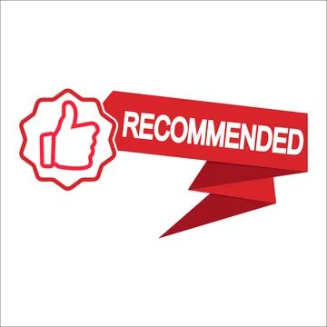 Recommended banners with thumb up. Vector. Stock Illustration