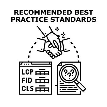 Recommended best practice standards agreement and web performance metrics Stock Illustration
