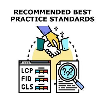 Recommended best practice standards agreement and web performance metrics Stock Illustration