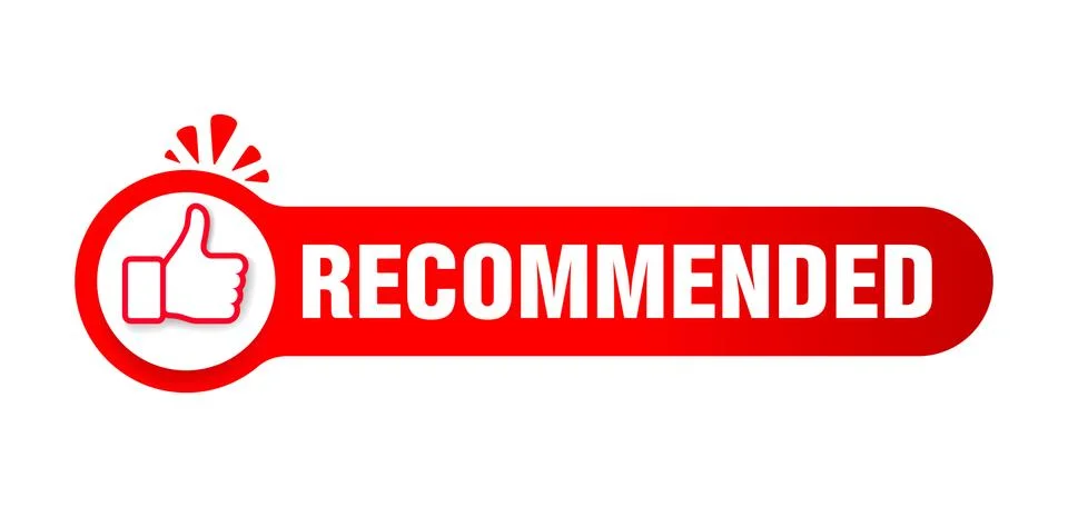 Recommended button banner element Stock Illustration