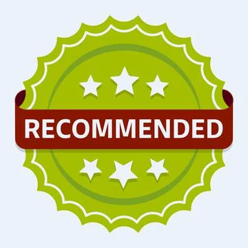 Recommended icon vector. Black and white recommendation rosette stamp with check イラスト素材