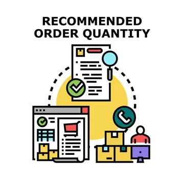 Recommended order quantity calculating and inventory management Stock Illustration