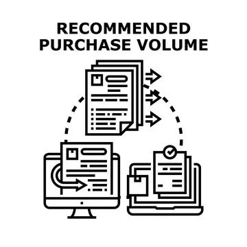 Recommended purchase volume digital data analytics process Stock Illustration
