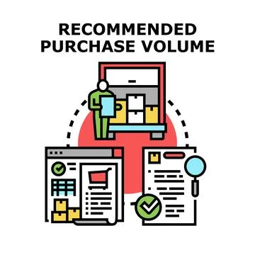 Recommended purchase volume planning logistics operations management 스톡 일러스트