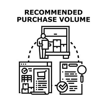 Recommended purchase volume planning logistics operations management Stock Illustration