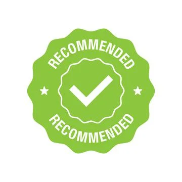 Recommended tag isolated. Vector label or sticker. Recommendation sign banner Stock Illustration
