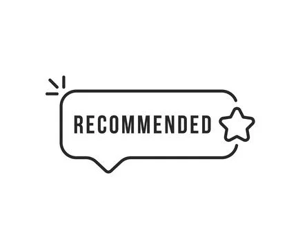 Recommended thin line star on bubble Stock Illustration