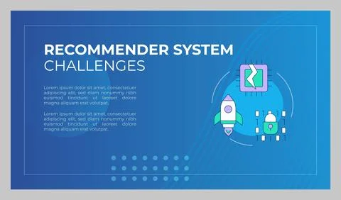 Recommender system challenges presentation slide template Stock Illustration