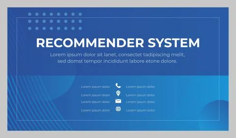 Recommender system presentation slide template Illustrazione stock