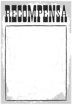 Recompensa, Reward poster Spanish text template. Stock Illustration