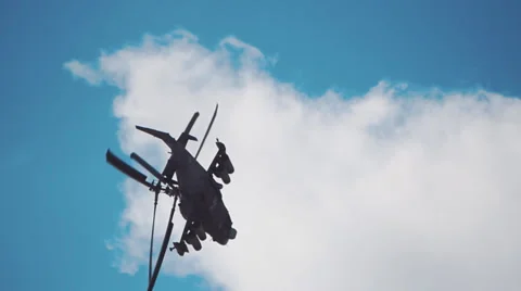 Reconnaissance and attack helicopter of the new generation Ka-52 "Alligator"  Stock Footage 68354429