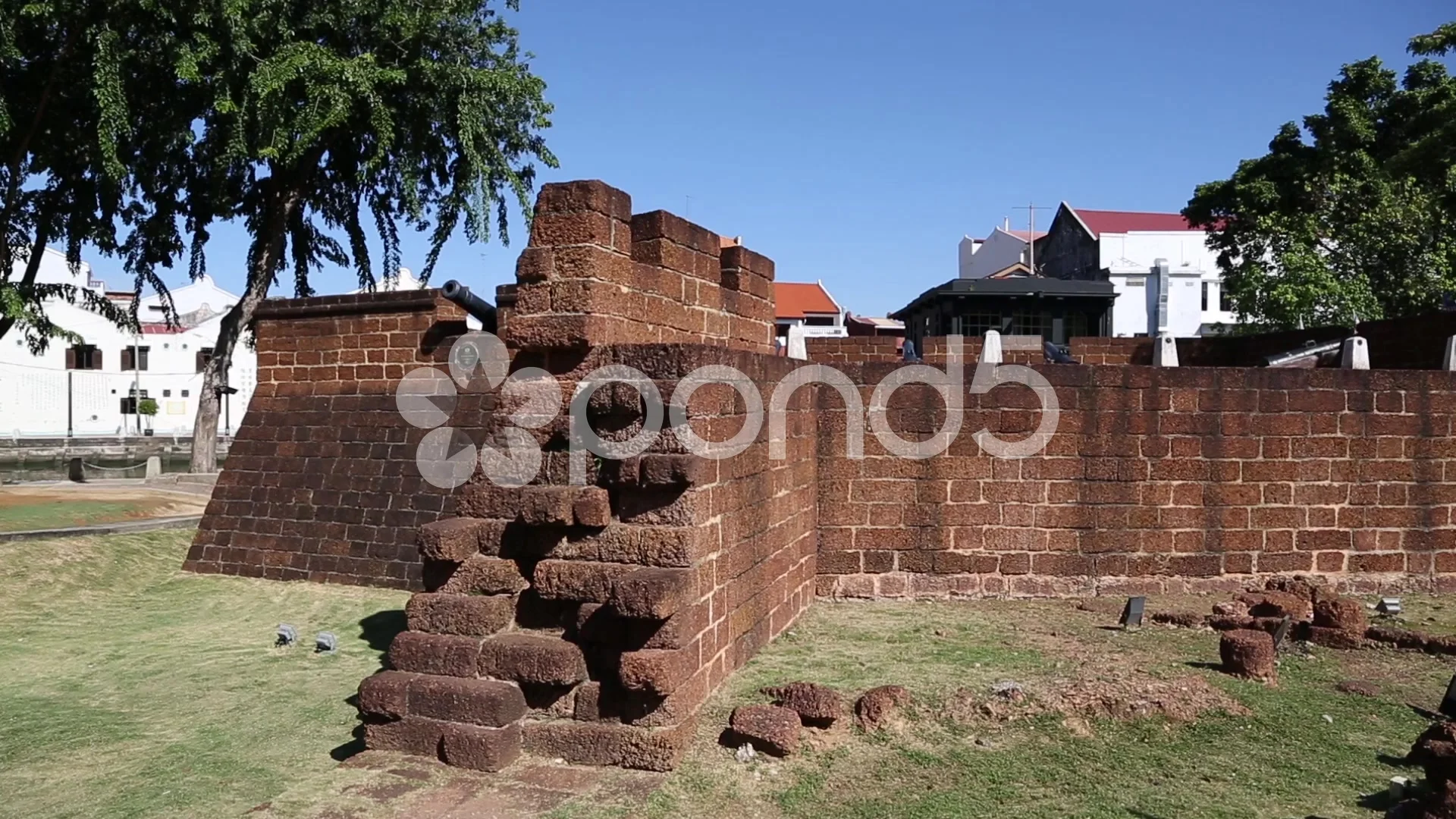 Reconstituted stone fortifications the Sungei Melaka, Malaysia