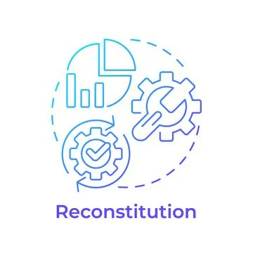Reconstitution blue gradient concept icon Stock Illustration