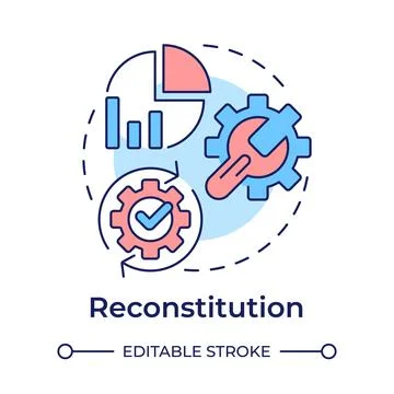 Reconstitution multi color concept icon Stock Illustration