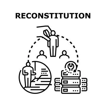 Reconstitution process changing staff and rebuilding database Stock Illustration
