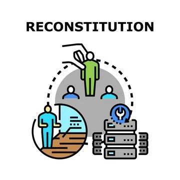 Reconstitution process changing staff and rebuilding database Stock Illustration