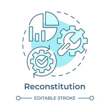 Reconstitution soft blue concept icon Stock Illustration