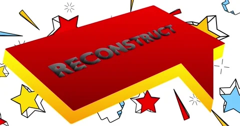 Reconstruct word in a 3d speech bubble Stock Footage 199169907