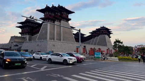 Reconstructed Yingtian Gate in Luoyang Stock Footage 316282953