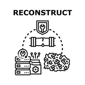 Reconstructing damaged digital data and fixing systems 스톡 일러스트