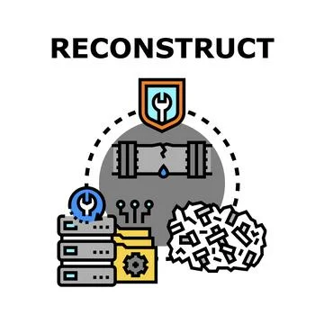 Reconstructing damaged digital data and fixing systems Stock Illustration