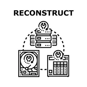 Reconstructing digital data system from multiple sources 스톡 일러스트