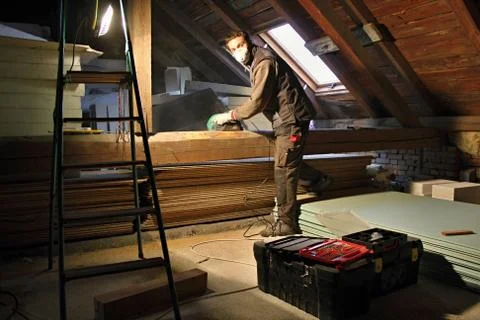 Reconstruction of the attic Stock Photos
