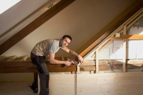 Reconstruction of the attic Stock Photos