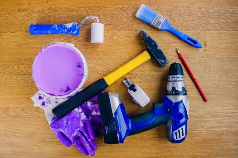 Reconstruction can begin. Concept with hand tools. Stock Photos