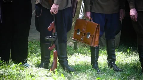 Reconstruction of costumes of the second world war Stock-Footage 65216729