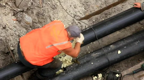 Reconstruction of heating system Stock-Footage 791685