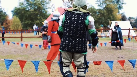 Reconstruction of knightly combat Stock Footage 80628957