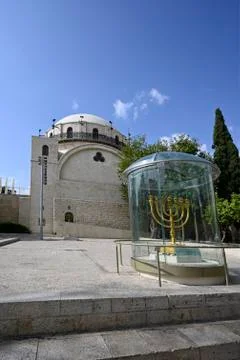 Reconstruction of the Menorah of the Second Temple Stock Photos