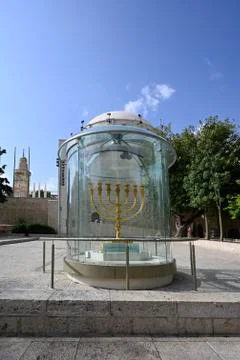 Reconstruction of the Menorah of the Second Temple Stock Photos