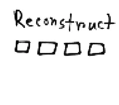 Reconstruction process concept icon with reconstruction sequence analysis Stock Illustration